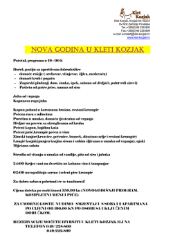 NOVA GODINA U KLETI KOZJAK