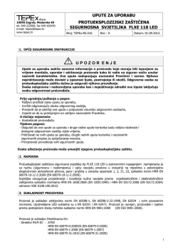 UPUTE ZA UPORABU PROTUEKSPLOZIJSKI