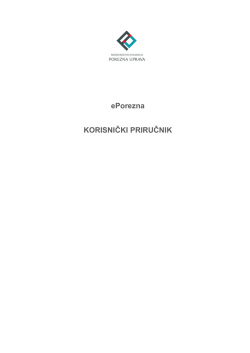 ePorezna KORISNIČKI PRIRUČNIK