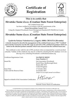 Certifikat - Hrvatske šume