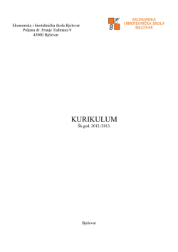 KURIKULUM - Ekonomska i birotehnička &scaron;kola Bjelovar