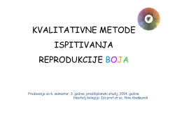 Predavanja iz Kvalitativnih metoda ispitivanja reprodukcije boja