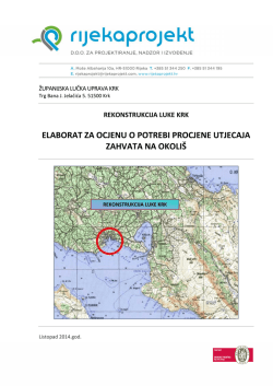 elaborat za ocjenu o potrebi procjene utjecaja zahvata na okoli&scaron;
