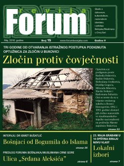 Maj, 2010. go di ne Broj 15 www.forumbosnjaka.com Go di na V