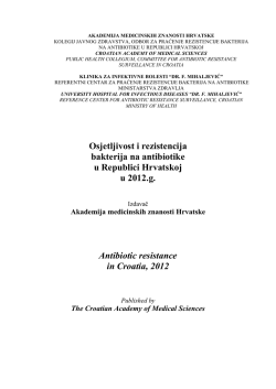 Osjetljivost i rezistencija bakterija na antibiotike u Republici
