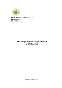 Izvje&scaron;taj Uprave o stanju dru&scaron;tva u 2012.godini