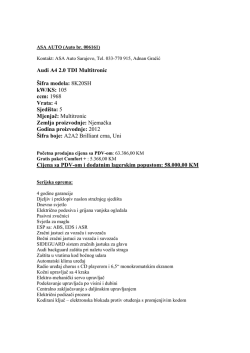 Audi A4 2.0 TDI Multitronic &Scaron;ifra modela: 8K20SH kW/KS: 105 ccm