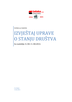 IZVJE&Scaron;TAJ UPRAVE O STANJU DRU&Scaron;TVA