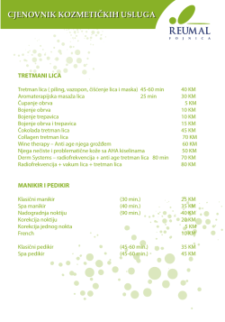 Cjenovnik kozmetičkih usluga 2