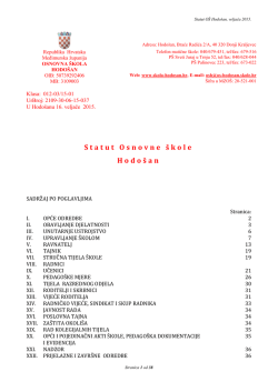 S t a t u t O s n o v n e &scaron; k o l e H o d o &scaron; a n