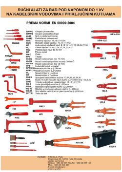 RUČNI ALATI ZA RAD POD NAPONOM DO 1 kV NA KABELSKIM