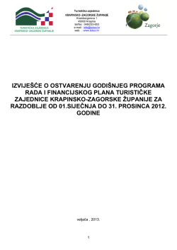Izvje&scaron;će o radu s fin. izvje&scaron;ćem TZKZŽ 2012.