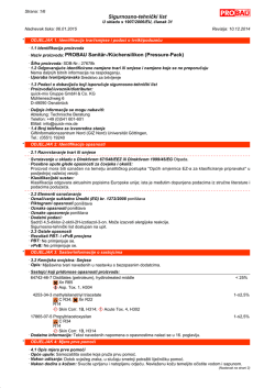 Sigurnosno-tehnički list &middot; Naziv proizvoda: PROBAU Sanit&auml;r