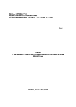 BOSNA I HERCEGOVINA FEDERACIJA BOSNE I HERCEGOVINE