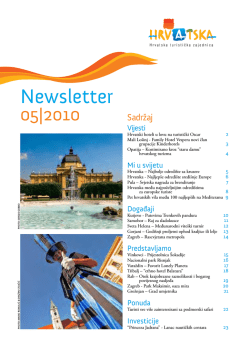 Newsletter - Mediji - Hrvatska turistička zajednica