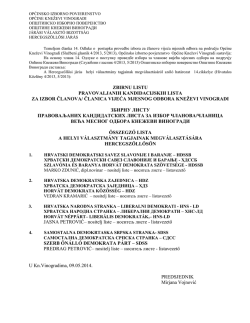 OPĆINSKO IZBORNO POVJERENSTVO