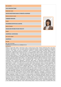 Ime i prezime LEJLA JUNUZOVIĆ