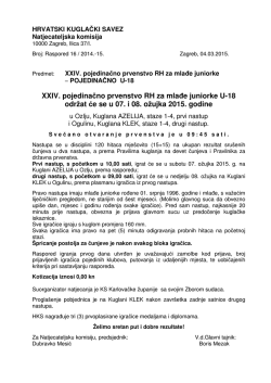 Mlađe juniorke - novi raspored