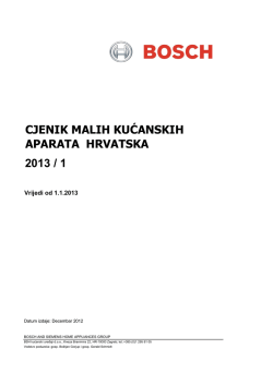CJENIK MALIH KUĆANSKIH APARATA HRVATSKA 2013 / 1