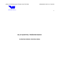 BILL OF QUANTITIES / TRO&Scaron;KOVNIK RADOVA