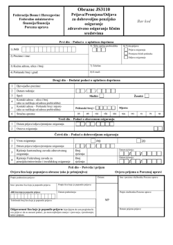 Obrazac JS3110 - AESC doo Zenica