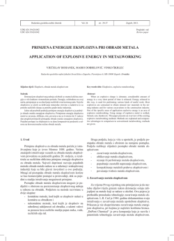 primjena energije eksploziva pri obradi metala application of