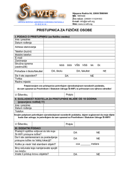 PRISTUPNICA ZA FIZIČKE OSOBE - &Scaron;I-WIFI