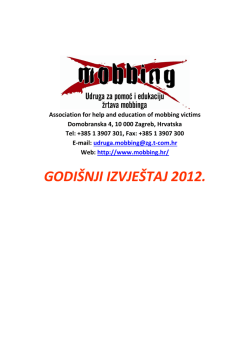 Godi&scaron;nje izvje&scaron;će o radu udruge za 2012. godinu