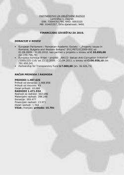 Financijski izvje&scaron;taj za 2010. godinu