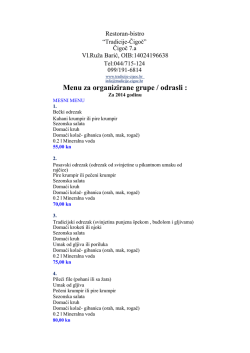 Menu za odrasle - Tradicije Čigoč