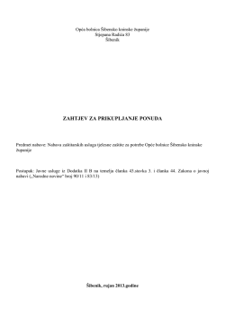 zahtjev za prikupljanje ponuda - Opća bolnica &Scaron;ibensko