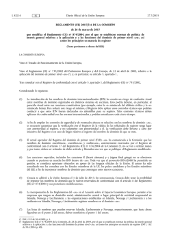 REGLAMENTO (UE) 2015/516 DE LA COMISI&Oacute;N de 26 de