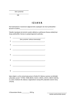 I Z J A V A - Općina Gornja Vrba