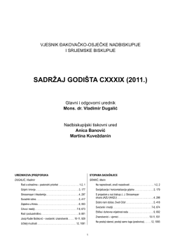 Sadržaj godi&scaron;ta 139 (2011.)