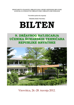 Bilten 9. državnog natjecanja &scaron;umarskih tehničara Republike