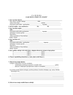 Z  A  M  O L B A za upis djeteta u Dječji vrtić &bdquo;Komiža&ldquo; 1. Ime i
