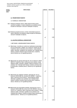 A) GRAĐEVINSKI RADOVI I.0. RU&Scaron;ENJA I
