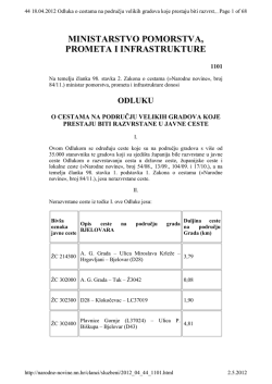 MINISTARSTVO POMORSTVA, PROMETA I INFRASTRUKTURE