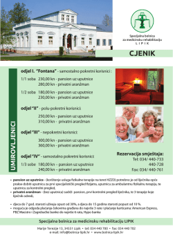 Cjenik smje&scaron;taja