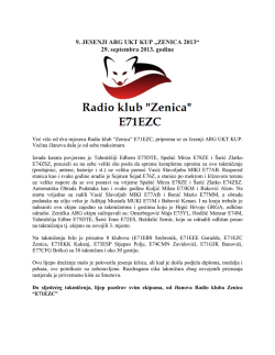 9. JESENJI ARG UKT KUP &bdquo;ZENICA 2013&ldquo; 29. septembra