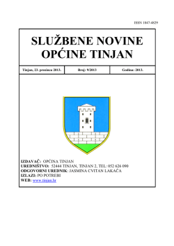 SLUŽBENE NOVINE OPĆINE TINJAN