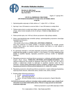 Dodatne upute - Natjecanja iz fizike