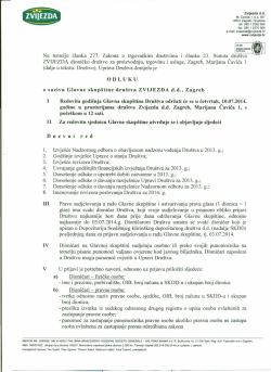 Poziv na Glavnu skup&scaron;tinu