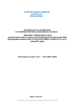 KLINIČKA BOLNICA MERKUR ZAJČEVA 19 10000 ZAGREB za