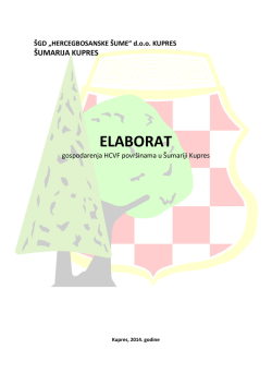 Elaborat gospodarenja HCVF povr&scaron;inama u &Scaron;um. Kupres