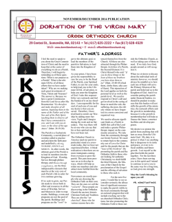 Nov - Dec 2014-Final - Dormition of the Virgin Mary Greek Orthodox