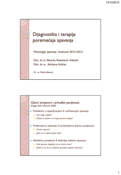Dijagnostika i terapija poremećaja spavanja
