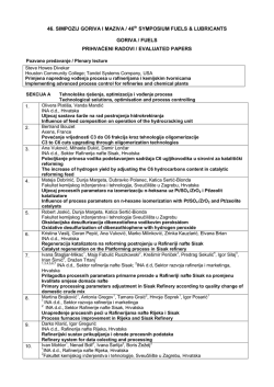 46. SIMPOZIJ GORIVA I MAZIVA / 46th SYMPOSIUM FUELS