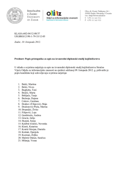 Preuzmite dokument - Odjel za informacijske znanosti