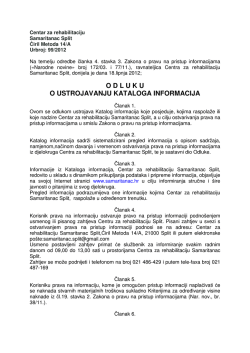 Odluka o ustrojavanju kataloga informacija